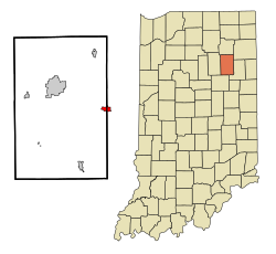 Huntington County Indiana Incorporated and Unincorporated areas Markle Highlighted